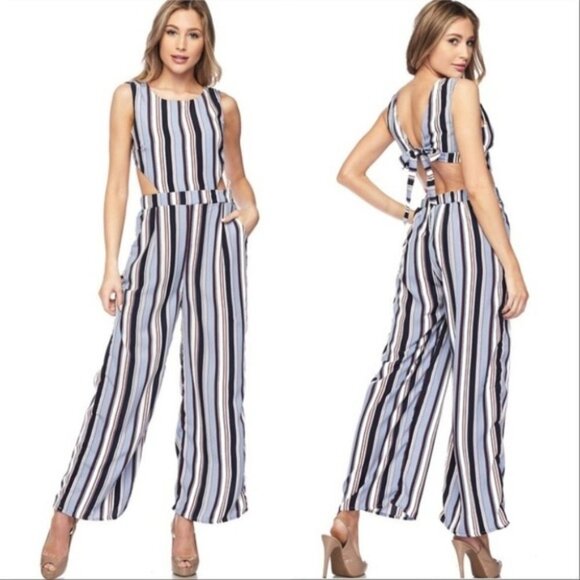 JUMPSUIT STRIPED BLUE - Picture 3 of 3